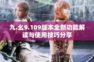 九.幺9.109版本全新功能解读与使用技巧分享