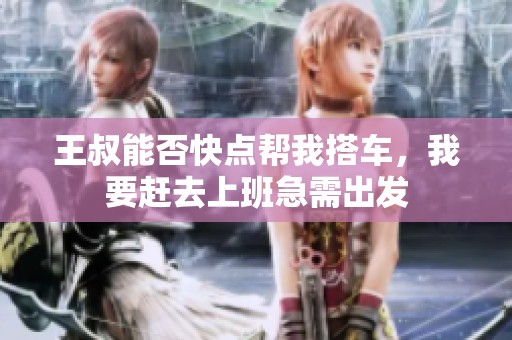 王叔能否快点帮我搭车，我要赶去上班急需出发