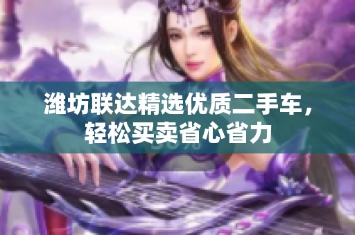 潍坊联达精选优质二手车，轻松买卖省心省力