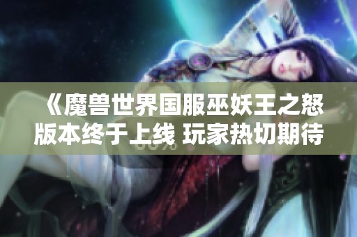《魔兽世界国服巫妖王之怒版本终于上线 玩家热切期待的冒险之旅来临》