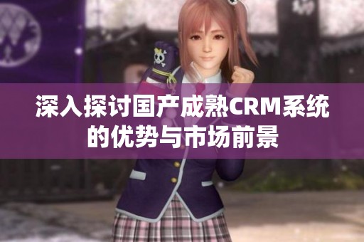 深入探讨国产成熟CRM系统的优势与市场前景