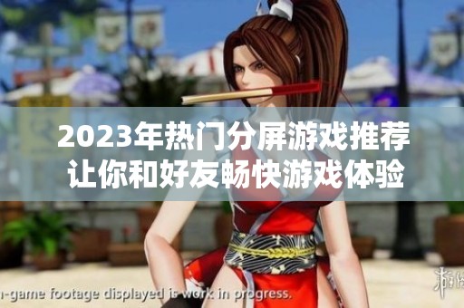 2023年热门分屏游戏推荐 让你和好友畅快游戏体验