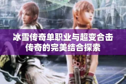 冰雪传奇单职业与超变合击传奇的完美结合探索