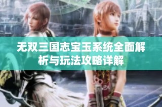 无双三国志宝玉系统全面解析与玩法攻略详解