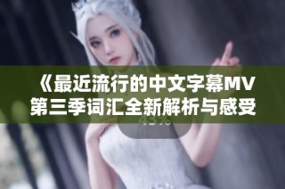 《最近流行的中文字幕MV第三季词汇全新解析与感受分享》