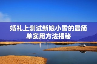 婚礼上测试新娘小雪的最简单实用方法揭秘