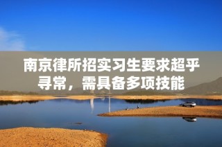 南京律所招实习生要求超乎寻常，需具备多项技能