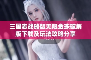 三国志战略版无限金珠破解版下载及玩法攻略分享