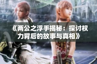 《两公之浮手揭秘：探讨权力背后的故事与真相》