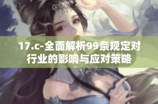 17.c-全面解析99条规定对行业的影响与应对策略