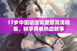 17岁中国动漫完整版高清观看，畅享青春热血故事