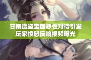 甘雨遭盗宝团恶性对待引发玩家愤怒反响视频曝光