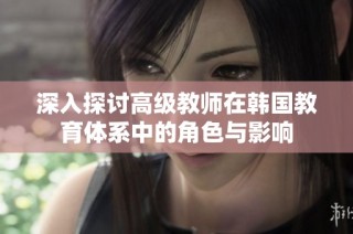 深入探讨高级教师在韩国教育体系中的角色与影响