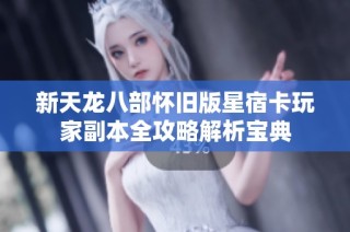 新天龙八部怀旧版星宿卡玩家副本全攻略解析宝典