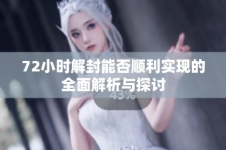 72小时解封能否顺利实现的全面解析与探讨