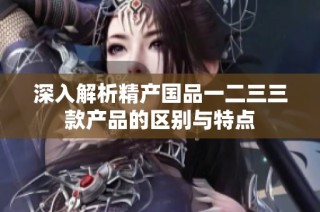 深入解析精产国品一二三三款产品的区别与特点