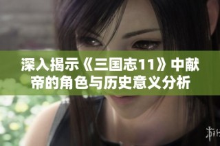 深入揭示《三国志11》中献帝的角色与历史意义分析