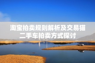 淘宝拍卖规则解析及交易猫二手车拍卖方式探讨