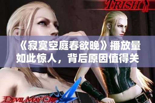 《寂寞空庭春欲晚》播放量如此惊人，背后原因值得关注