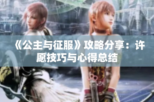《公主与征服》攻略分享：许愿技巧与心得总结