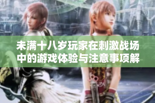 未满十八岁玩家在刺激战场中的游戏体验与注意事项解析