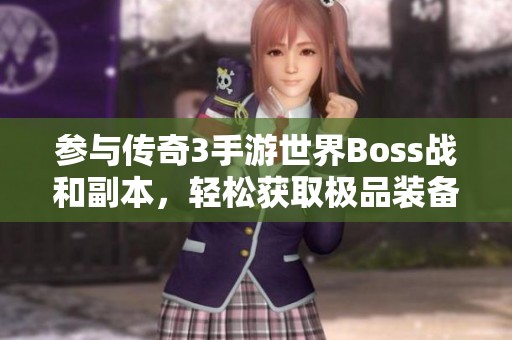 参与传奇3手游世界Boss战和副本，轻松获取极品装备攻略
