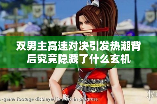 双男主高速对决引发热潮背后究竟隐藏了什么玄机