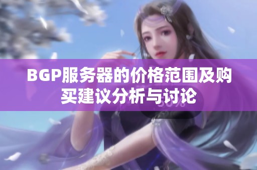 BGP服务器的价格范围及购买建议分析与讨论