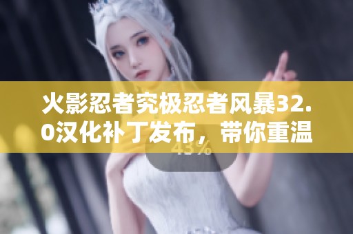火影忍者究极忍者风暴32.0汉化补丁发布，带你重温经典激战
