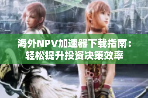 海外NPV加速器下载指南：轻松提升投资决策效率