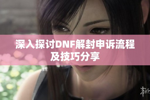 深入探讨DNF解封申诉流程及技巧分享