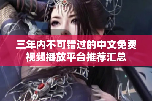 三年内不可错过的中文免费视频播放平台推荐汇总