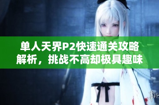 单人天界P2快速通关攻略解析，挑战不高却极具趣味性