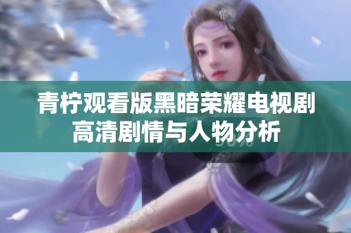 青柠观看版黑暗荣耀电视剧高清剧情与人物分析