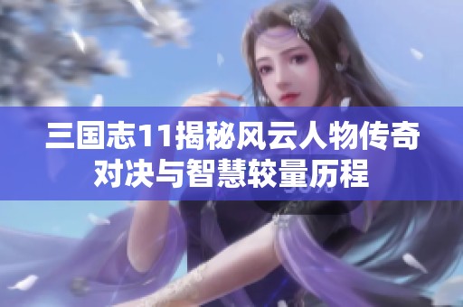 三国志11揭秘风云人物传奇对决与智慧较量历程