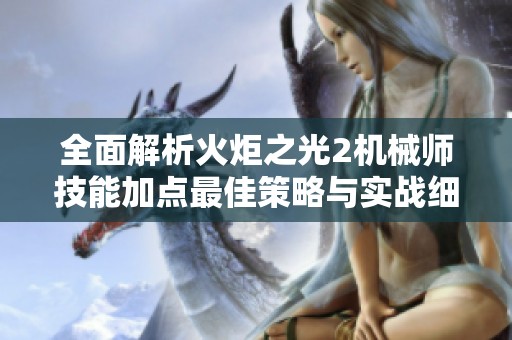 全面解析火炬之光2机械师技能加点最佳策略与实战细节分享