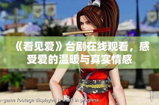《看见爱》台剧在线观看，感受爱的温暖与真实情感