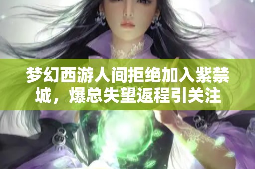 梦幻西游人间拒绝加入紫禁城，爆总失望返程引关注