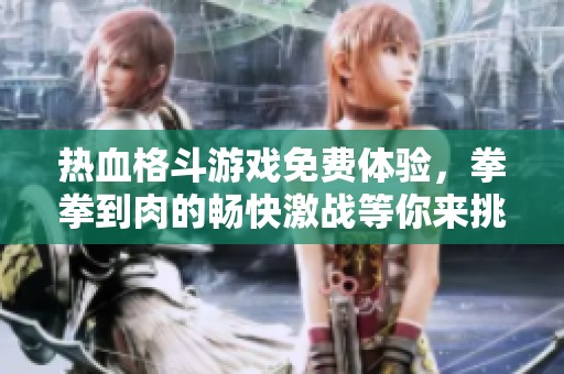 热血格斗游戏免费体验，拳拳到肉的畅快激战等你来挑战！