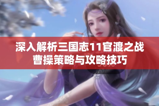 深入解析三国志11官渡之战曹操策略与攻略技巧